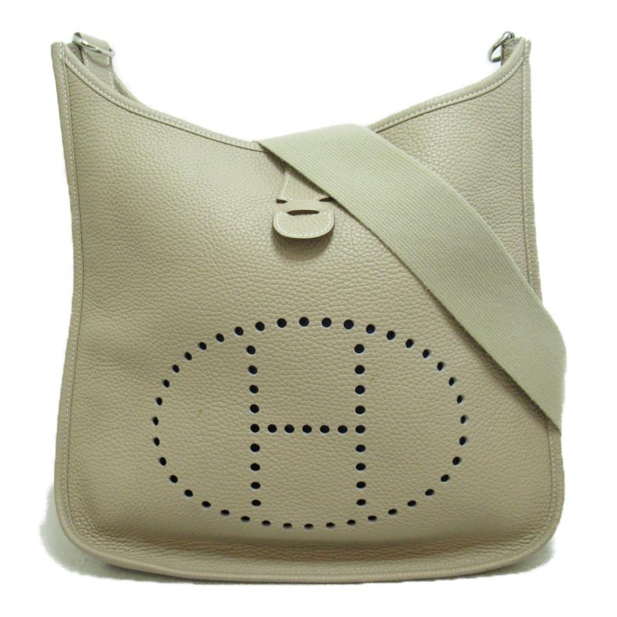 HERMES エルメス ショルダーバッグ エヴリンGM ベージュ系 レザー 中古 