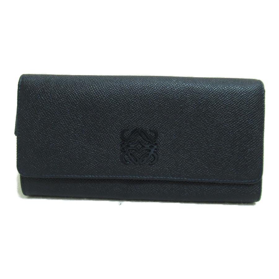 LOEWE ロエベ ラウンド長財布 ZIP長財布 ネイビー系 型押し LOEWE ロエベ ラウンド長財布 ZIP長財布 ネイビー系 型押し