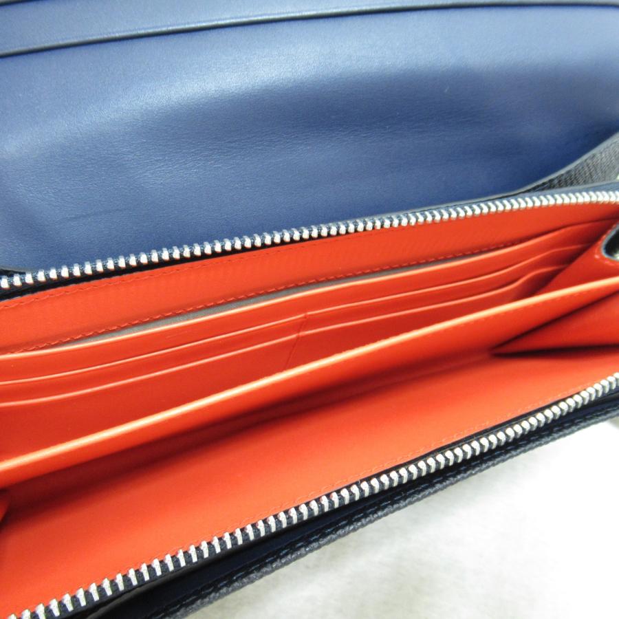 LOEWE ロエベ ラウンド長財布 ZIP長財布 ネイビー系 型押し LOEWE ロエベ ラウンド長財布 ZIP長財布 ネイビー系 型押し