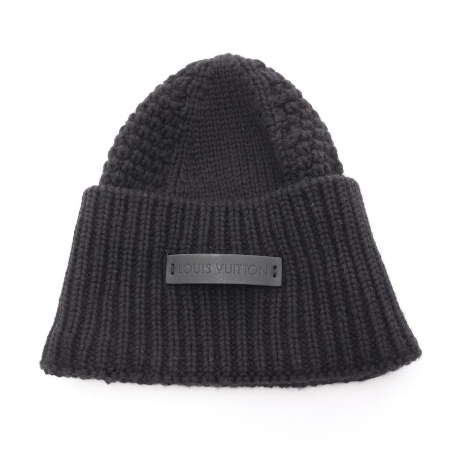 ルイ・ヴィトン LOUIS VUITTON ダミエ ニットキャップ 帽子 ウール レディース ブラック系 【中古】 LOUIS VUITTON（ルイ・ヴィトン） ダミエ ブランドオフ ニットキャップ