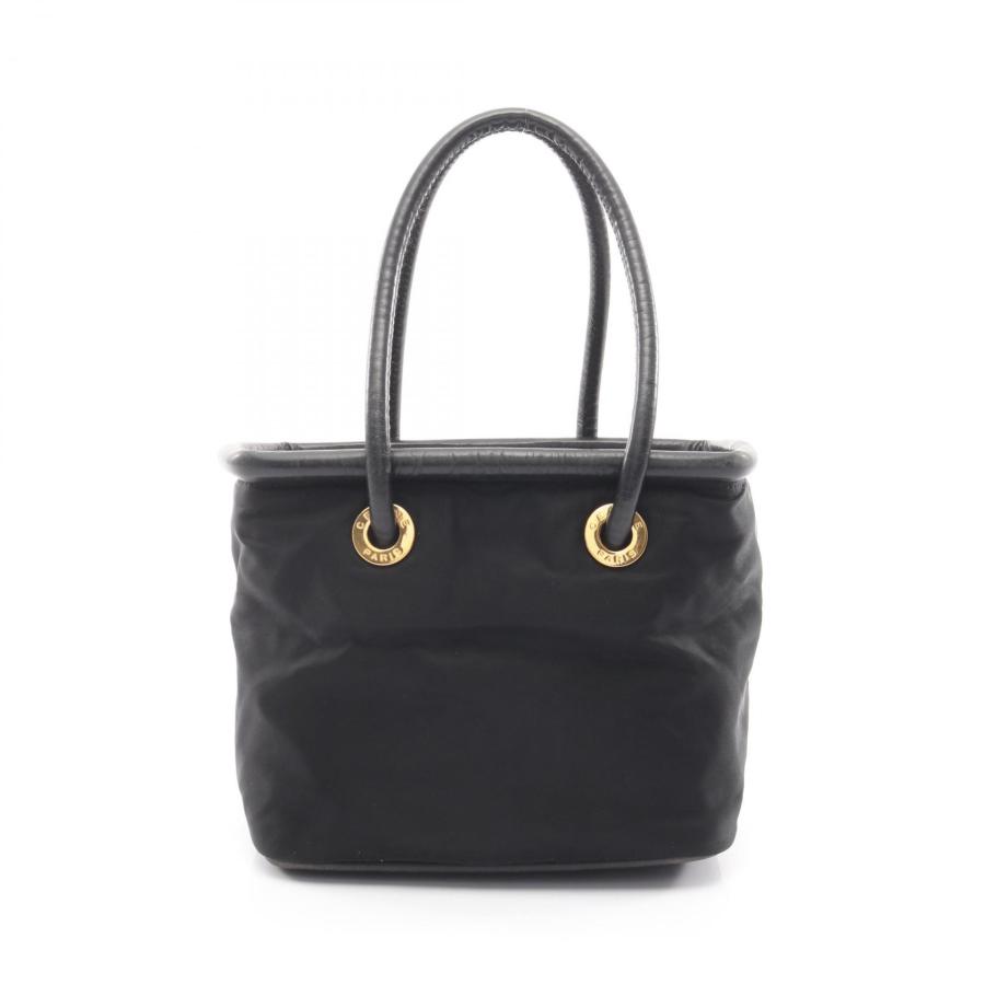 CELINE リュック　サークルロゴ金具　ナイロン×レザー　ブラック　巾着型 CELINE（セリーヌ） サークルロゴ ブランドオフ ナイロン ハンドバッグ