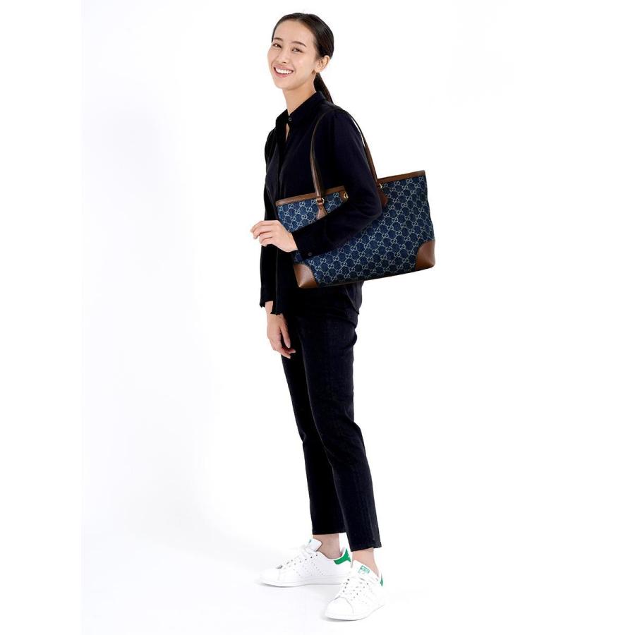 GUCCI グッチ ミディアムトートバッグ ブルー系 ブラウン系 ブルー x 