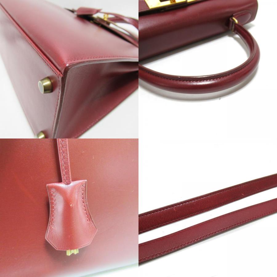 HERMES エルメス ケリー28 外縫い ルージュアッシュ レッド系 ゴールド  