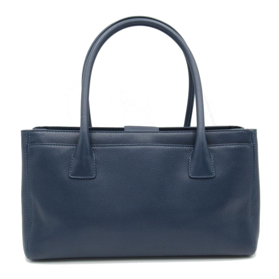 シャネル CHANEL エグゼクティブトート ネイビー ブルー シルバー金具