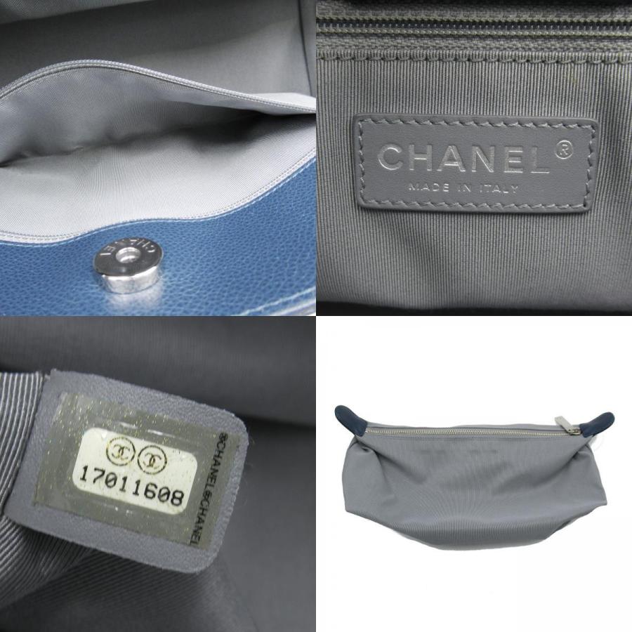 CHANEL シャネル エグゼクティブトート ブルー系 ネイビー シルバー 