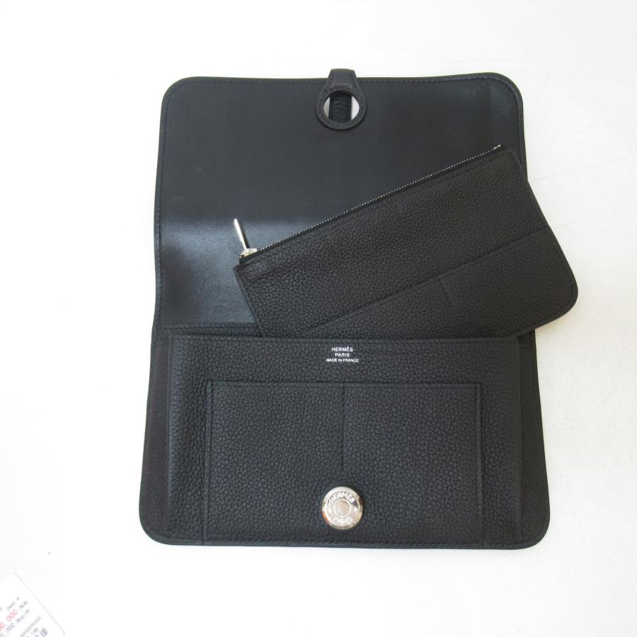 HERMES エルメス 二つ折長財布 ドゴンGM ZIP長財布 ブラック系 HERMES エルメス 二つ折長財布 ドゴンGM ZIP長財布 ブラック系