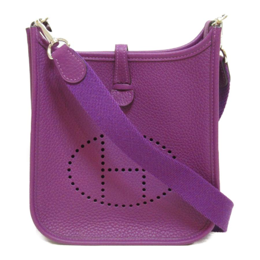 HERMES エルメス ショルダーバッグ エヴリンTPM パープル系 型押し  