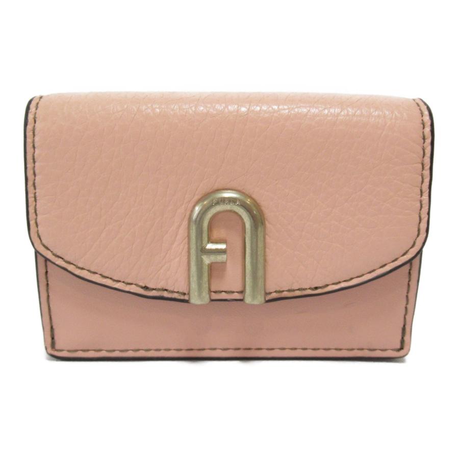 Furla フルラ 三つ折り財布 三つ折財布 ピンク系 レザー レディース  