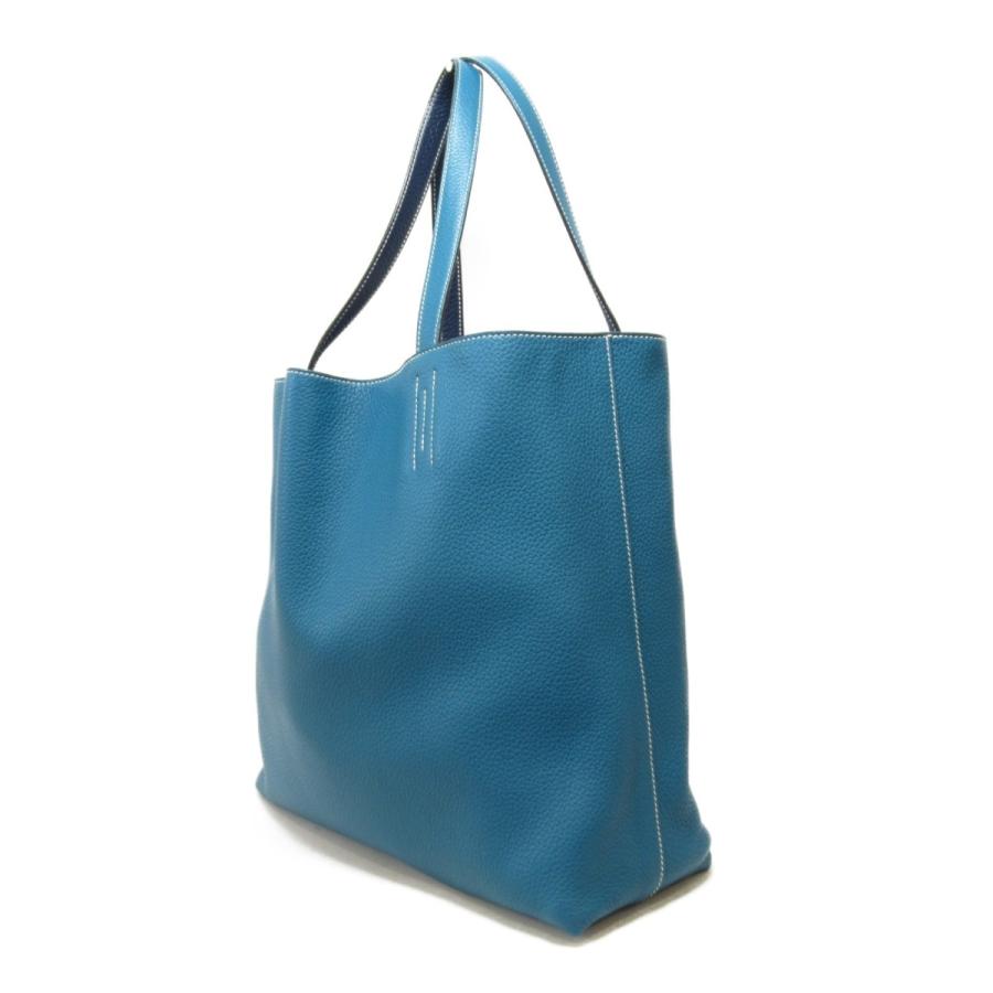 HERMES エルメス トートバッグ ドゥブルセンス45 ネイビー系 レザー 