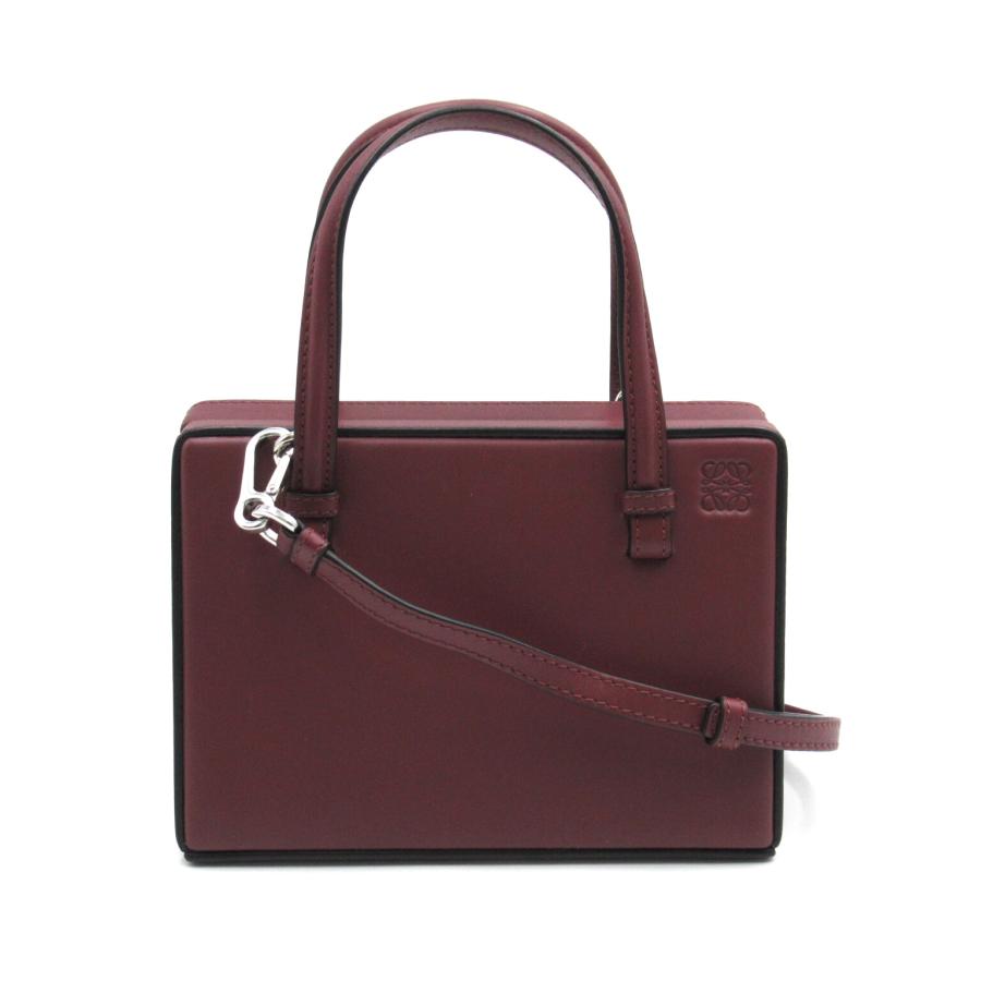LOEWE ロエベ 2wayショルダーバッグ ポスタル ボルドー系 レザー 中古  