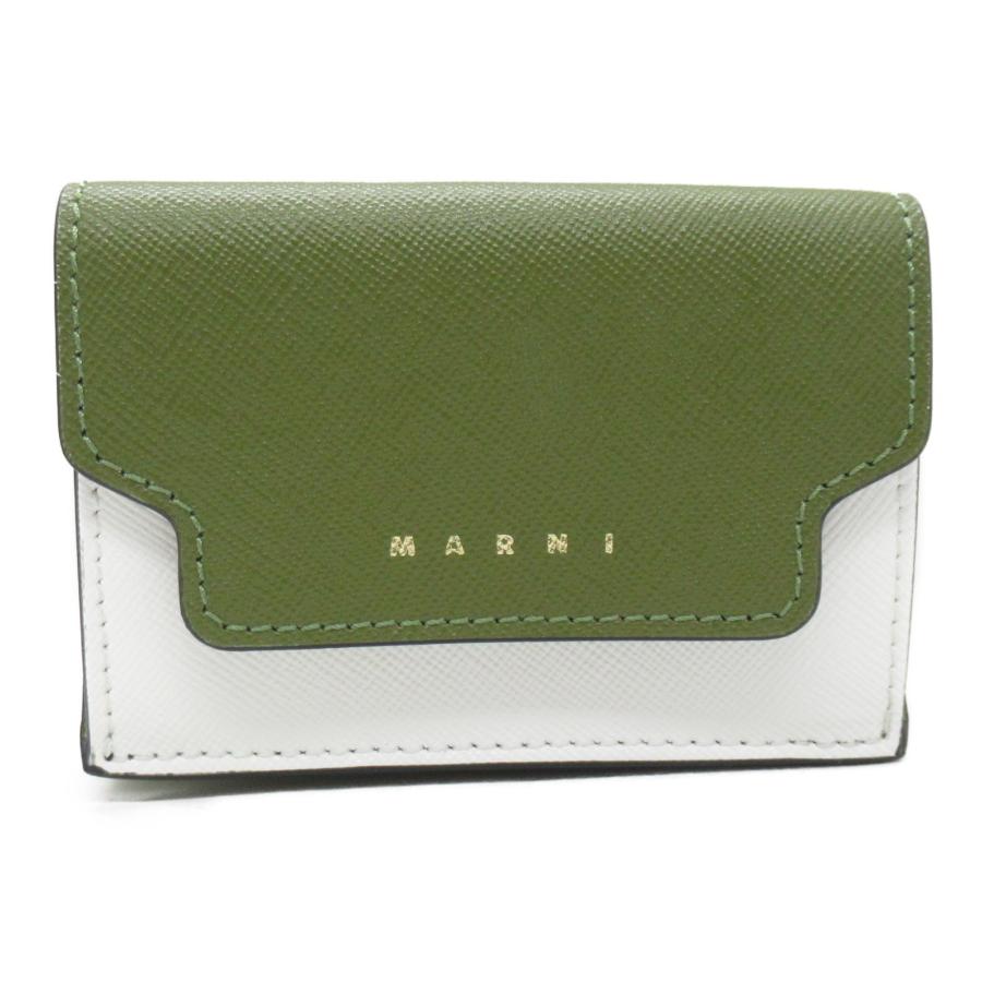 MARNI マルニ 三つ折り財布 グリーン系 レザー レディース MARNI マルニ 三つ折り財布 グリーン系 レザー レディース