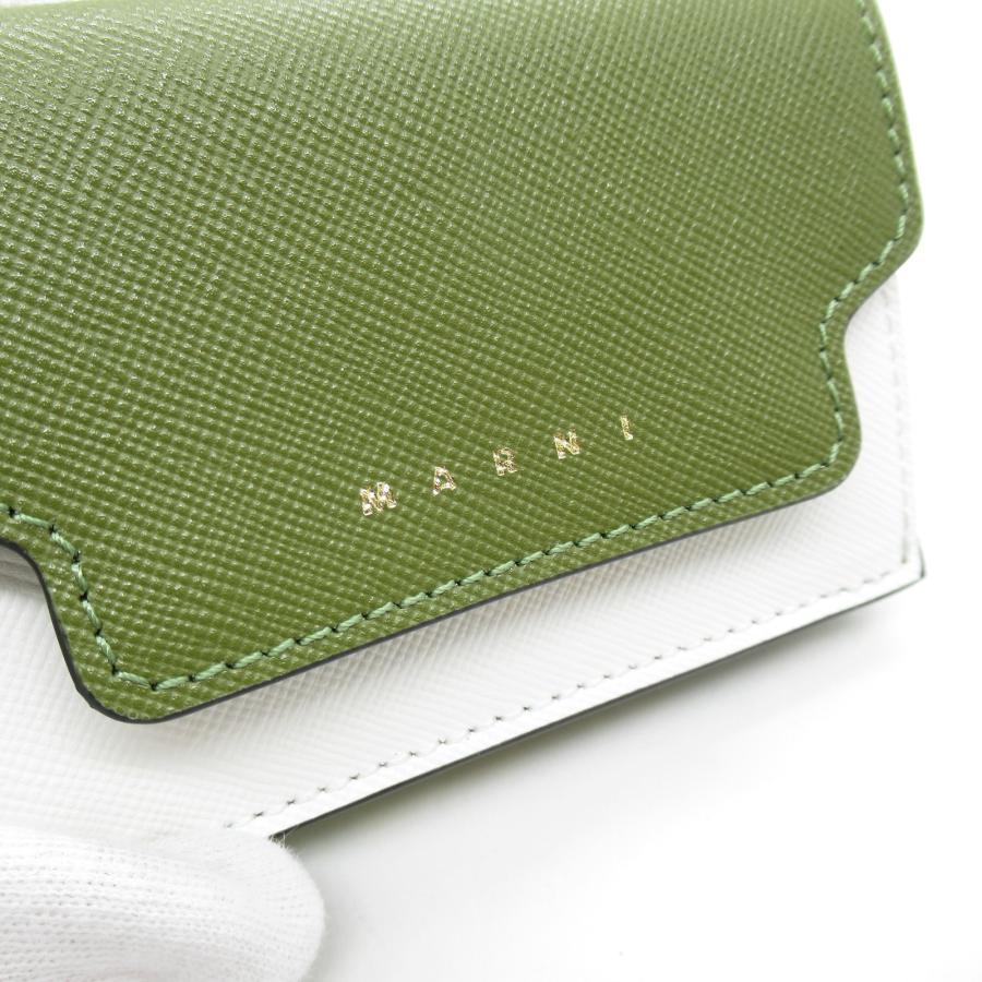 MARNI マルニ 三つ折り財布 グリーン系 レザー レディース MARNI マルニ 三つ折り財布 グリーン系 レザー レディース