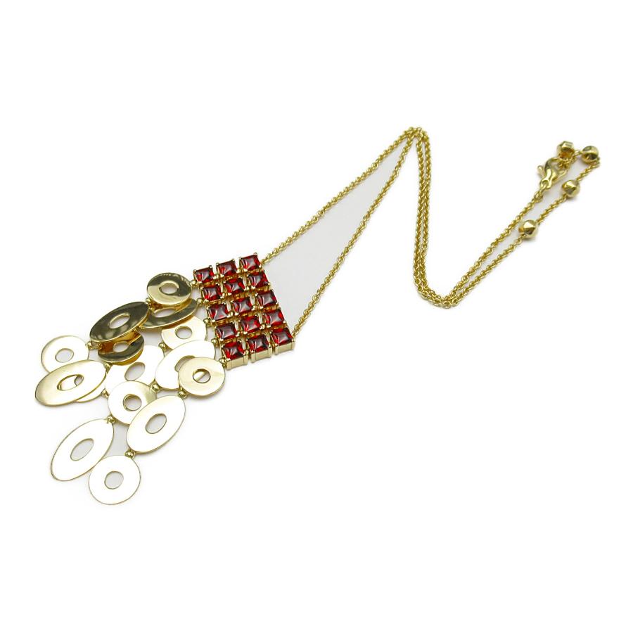 BVLGARI ブルガリ ネックレス ルチア ガーネット レッド系 K18  
