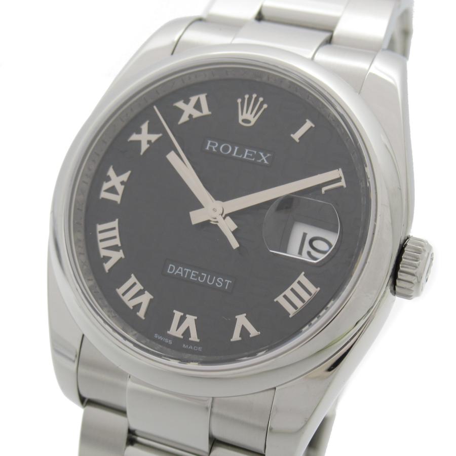 ROLEX ロレックス 腕時計 デイトジャスト 腕時計 ブラック系 ステンレススチール 中古 メンズ｜brandoff｜03