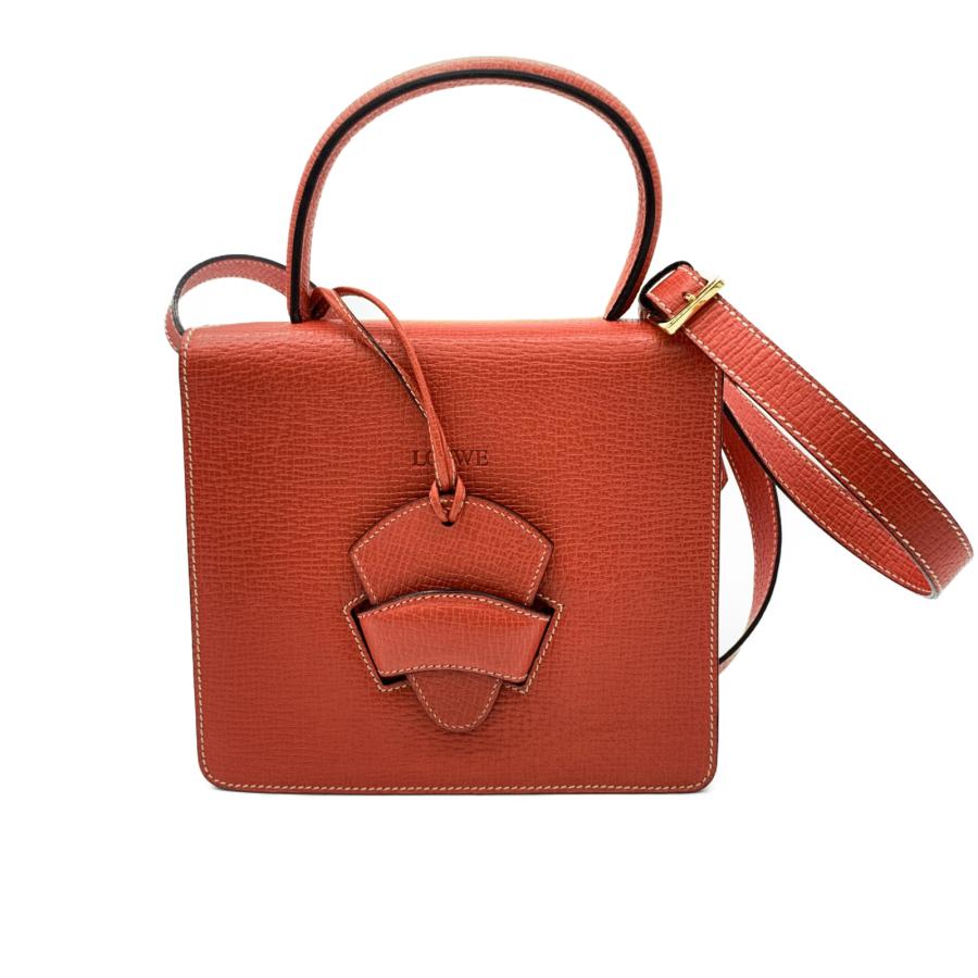 LOEWE ロエベ 2wayショルダーバッグ バルセロナ レッド系 レザー 中古 