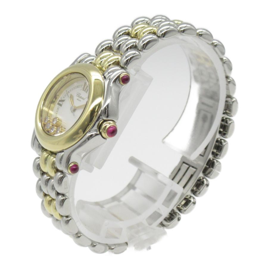 Chopard ショパール 腕時計 ハッピースポーツ 5Pダイヤモンド 腕時計 ウォッチ ホワイト系 K18（イエローゴールド） 中古 レディース｜brandoff｜02