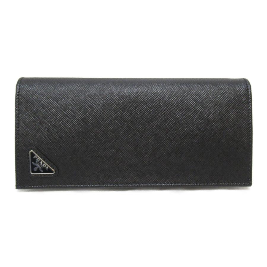 PRADA プラダ 二つ折り長財布 ZIP長財布 ブラック系 レザー PRADA プラダ 二つ折り長財布 ZIP長財布 ブラック系 レザー