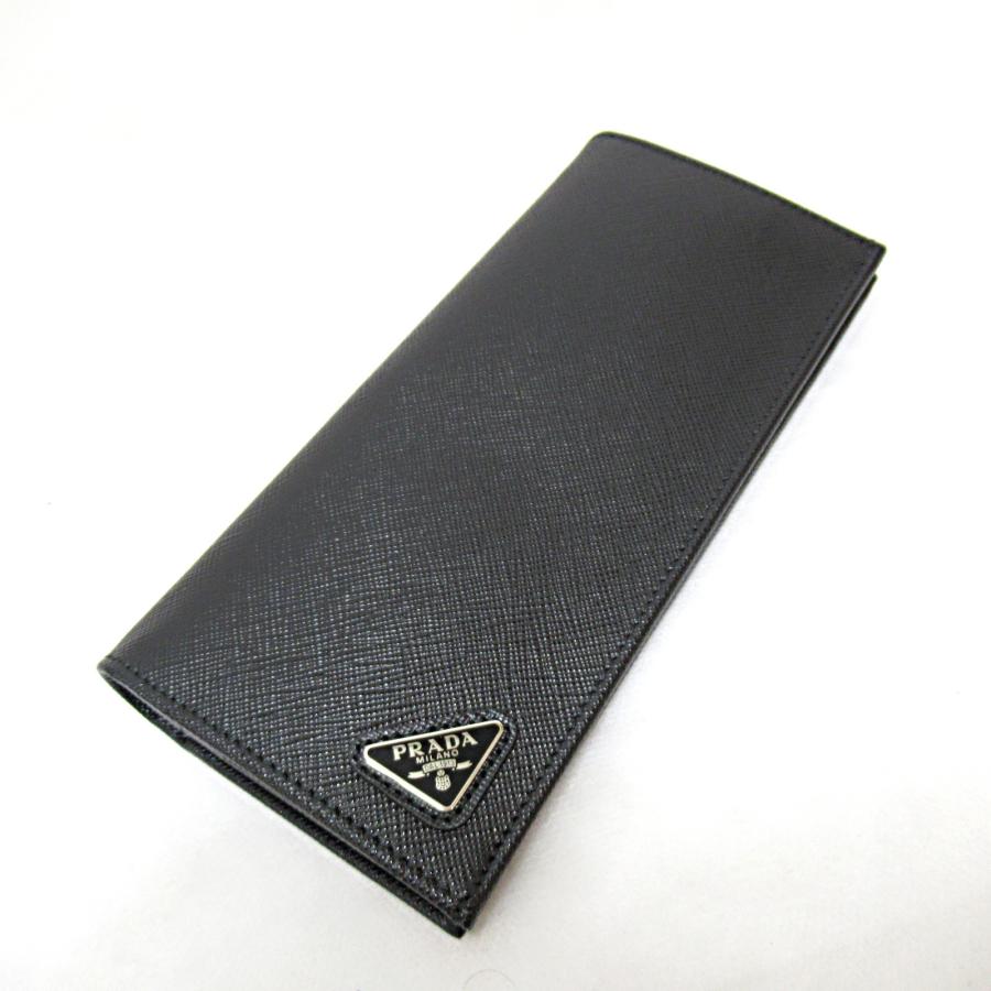 PRADA プラダ 二つ折り長財布 ZIP長財布 ブラック系 レザー PRADA プラダ 二つ折り長財布 ZIP長財布 ブラック系 レザー