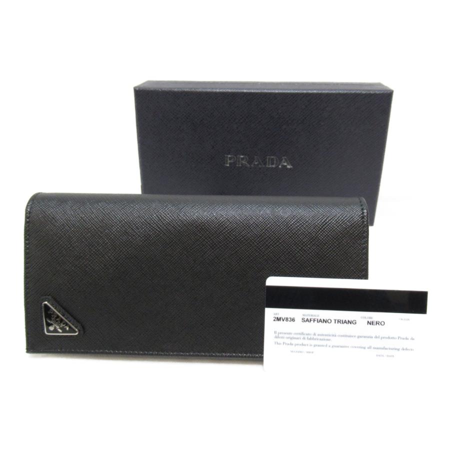 PRADA プラダ 二つ折り長財布 ZIP長財布 ブラック系 レザー PRADA プラダ 二つ折り長財布 ZIP長財布 ブラック系 レザー