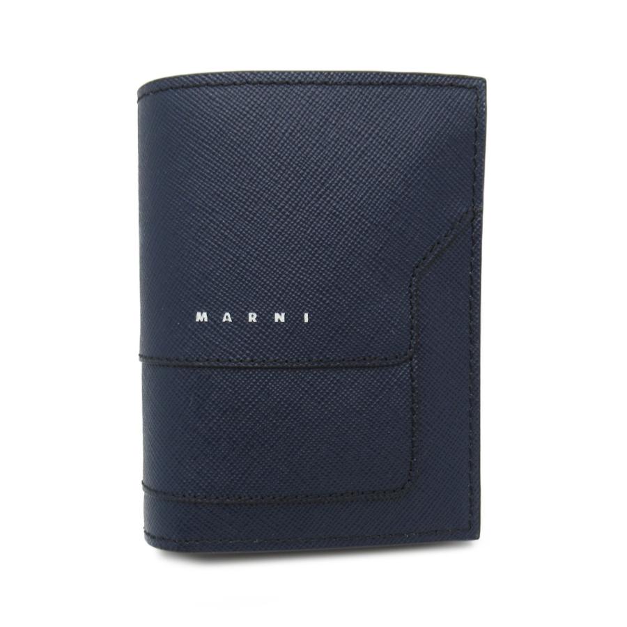 MARNI マルニ 二つ折り財布 二つ折り財布 ネイビー系 サフィアーノ  