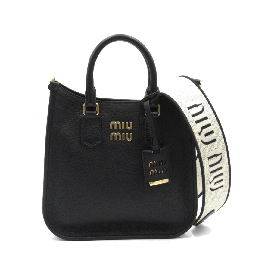 miumiu レザーバッグ2way ショルダー黒