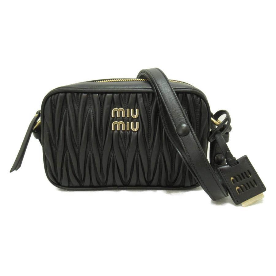Miu ミュウ ショルダーバッグ ブラック系 レザー レディース Miu ミュウ ショルダーバッグ ブラック系 レザー レディース