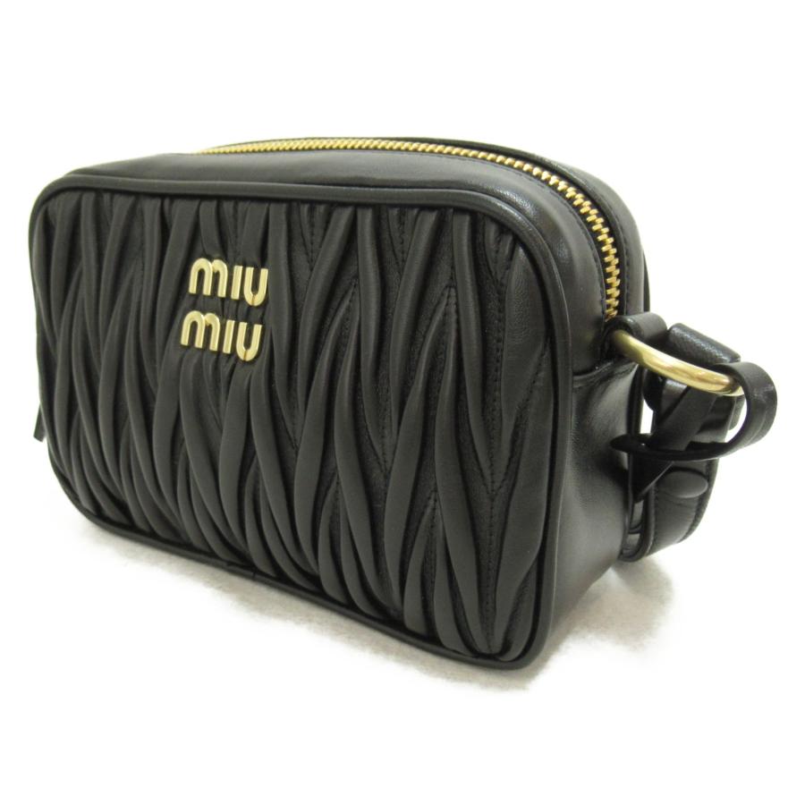 Miu ミュウ ショルダーバッグ ブラック系 レザー レディース Miu ミュウ ショルダーバッグ ブラック系 レザー レディース