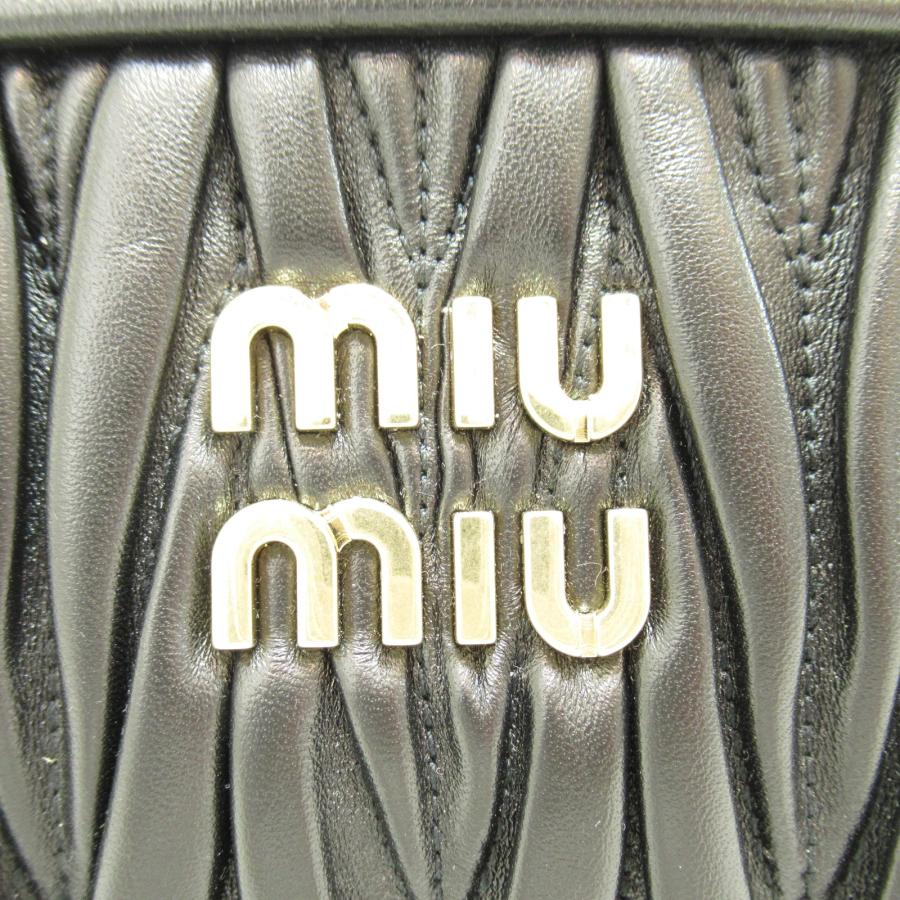 Miu ミュウ ショルダーバッグ ブラック系 レザー レディース Miu ミュウ ショルダーバッグ ブラック系 レザー レディース
