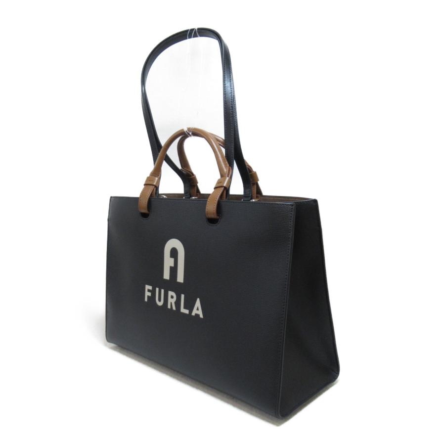 Furla フルラ トートバッグ ヴァーシティ スタイル トート ショルダーバッグ ブラック レザー レディース｜brandoff｜03