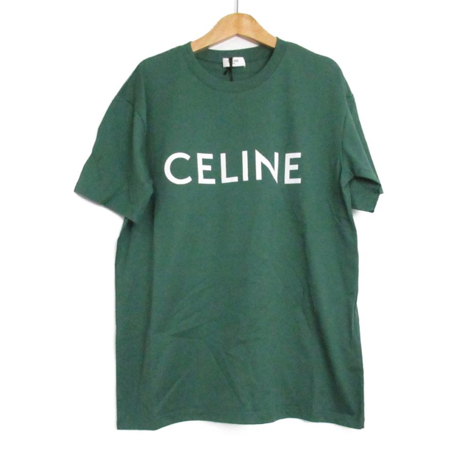 CELINE セリーヌ 半袖Tシャツ 半袖 Tシャツ グリーン系 コットン CELINE セリーヌ 半袖Tシャツ 半袖 Tシャツ グリーン系 コットン