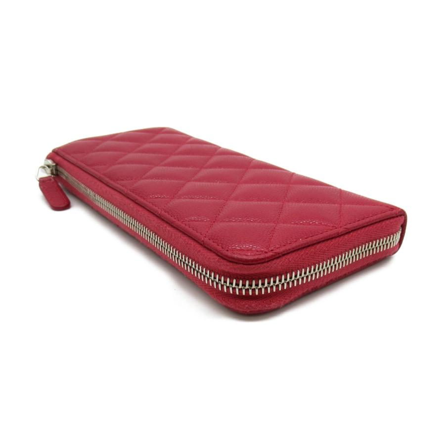 CHANEL シャネル L型ファスナー長財布 レッド系 カーフ(牛革 CHANEL シャネル L型ファスナー長財布 レッド系 カーフ(牛革