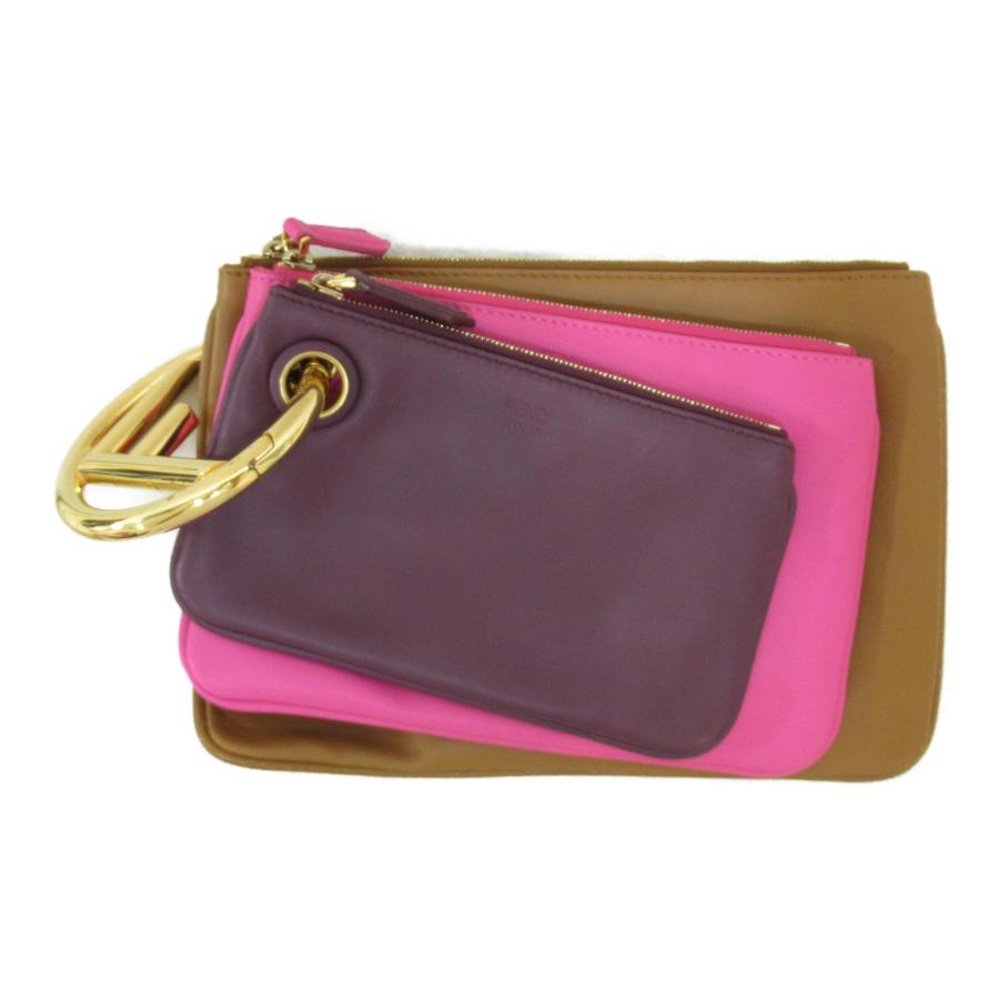 Fendi ピンクレザー クラッチバッグ 【公式通販】
