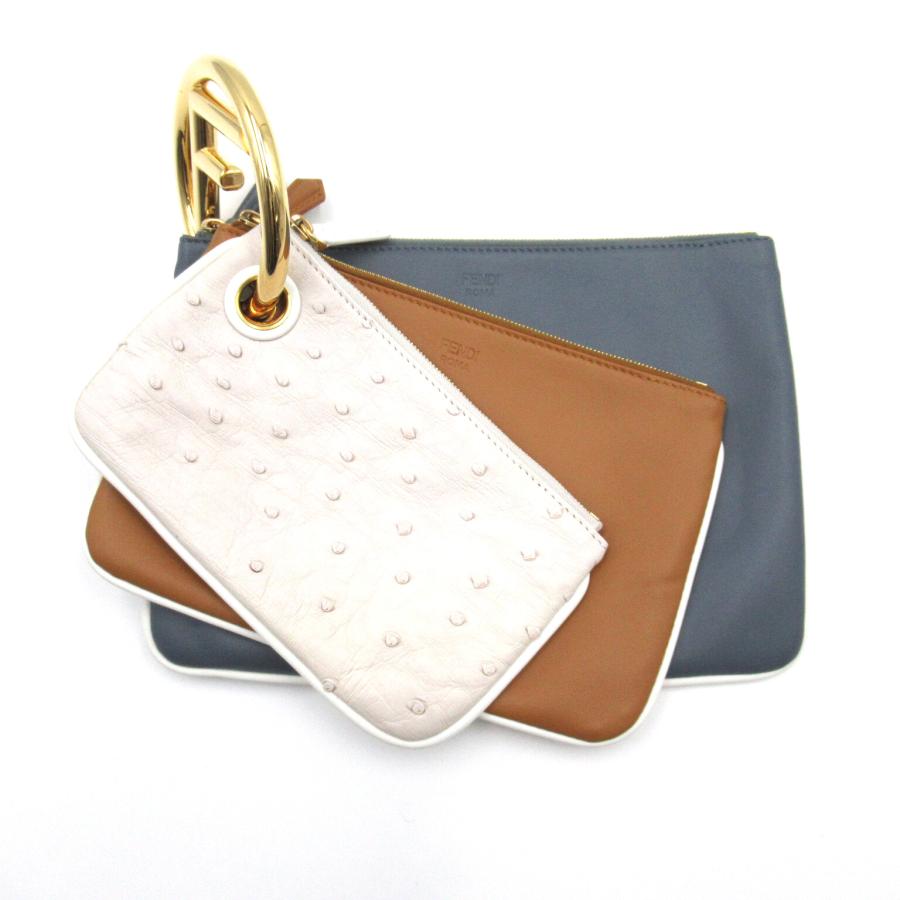 FENDI フェンディ セカンドバッグ クラッチバッグ トリプレット グレー 