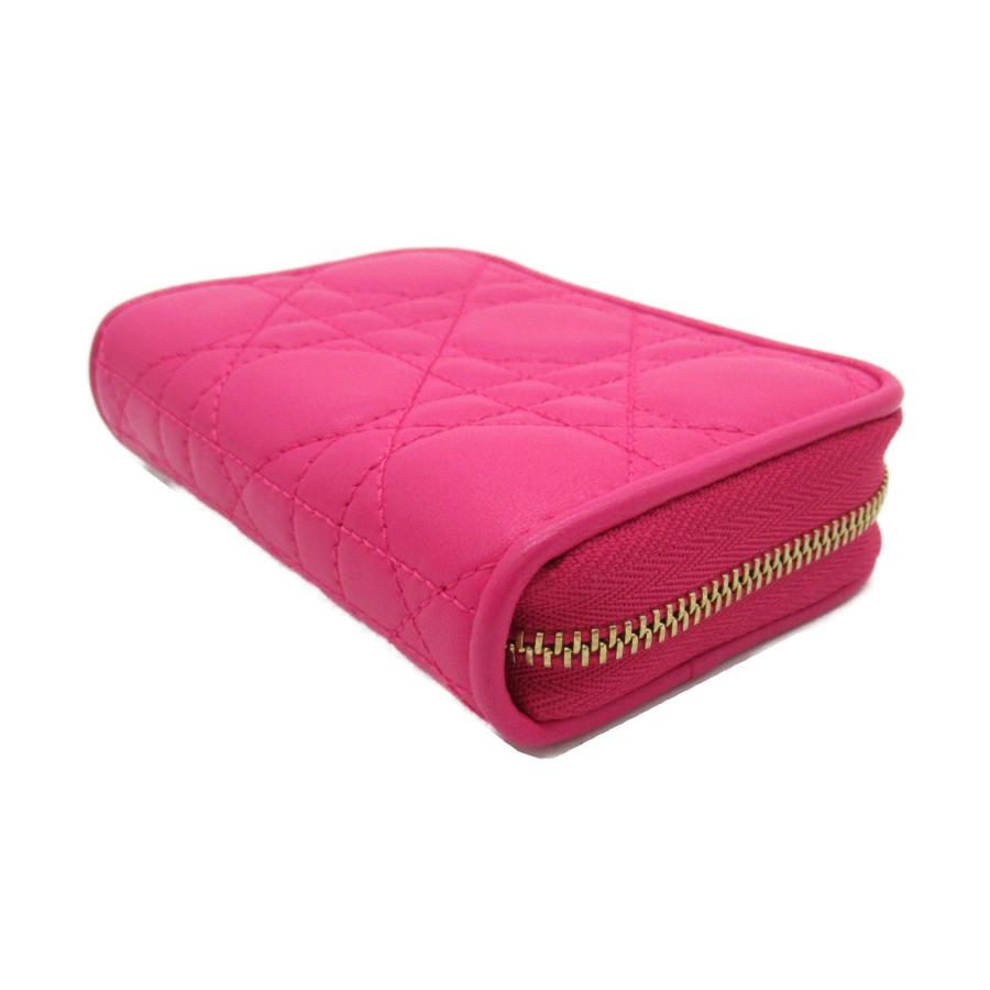 Dior ディオール カードケース ピンク系 レザー 中古 レディース Dior ディオール カードケース ピンク系 レザー 中古 レディース