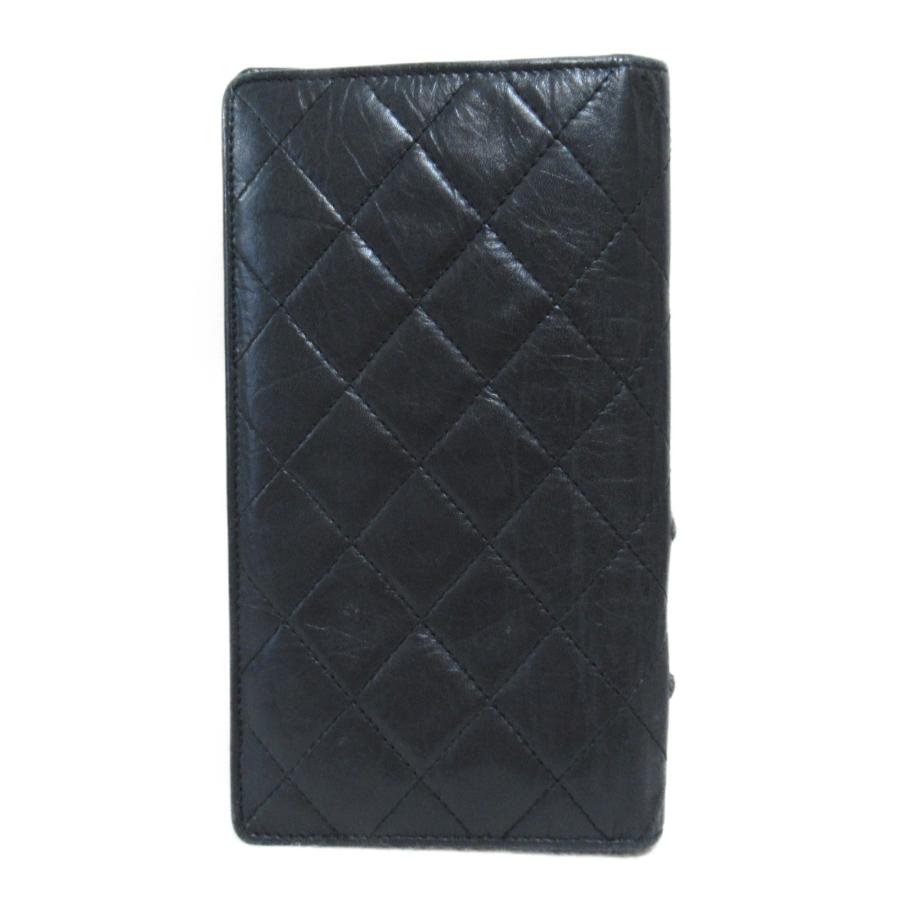 CHANEL シャネル カンボン ZIP長財布 ブランドオフ レザー 二つ折り長 