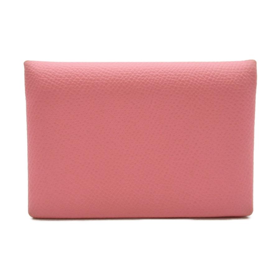 HERMES エルメス カードケース カルヴィ ピンク系 レザー 中古 