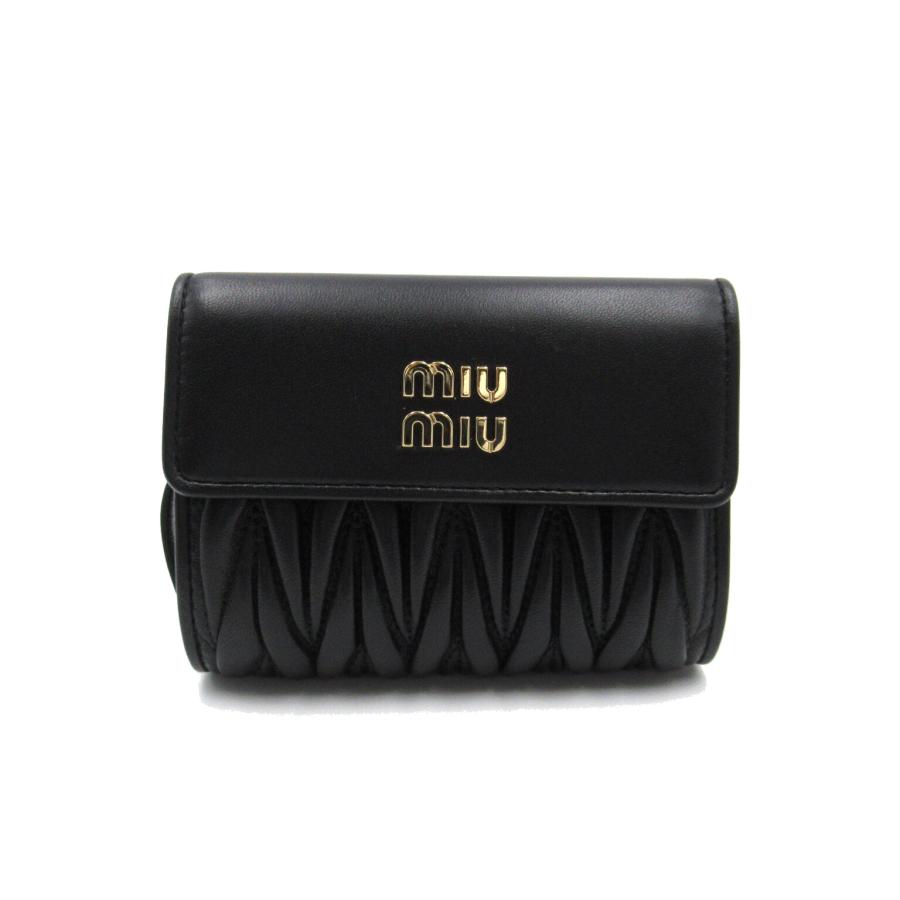 ミュウ ミュウ 三つ折財布 ブランドオフ Miu Miu レザー 三つ折り財布 