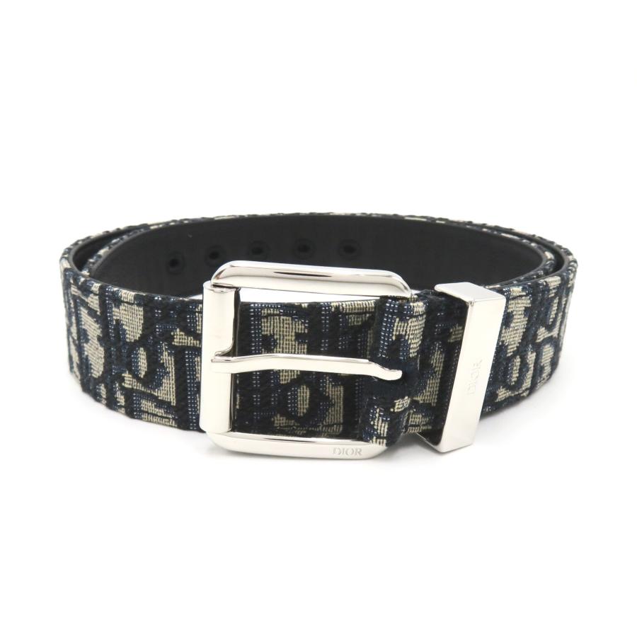 Dior HOMME DIOR ディオール・オム ベルト ブルー系 キャンバス レザー  