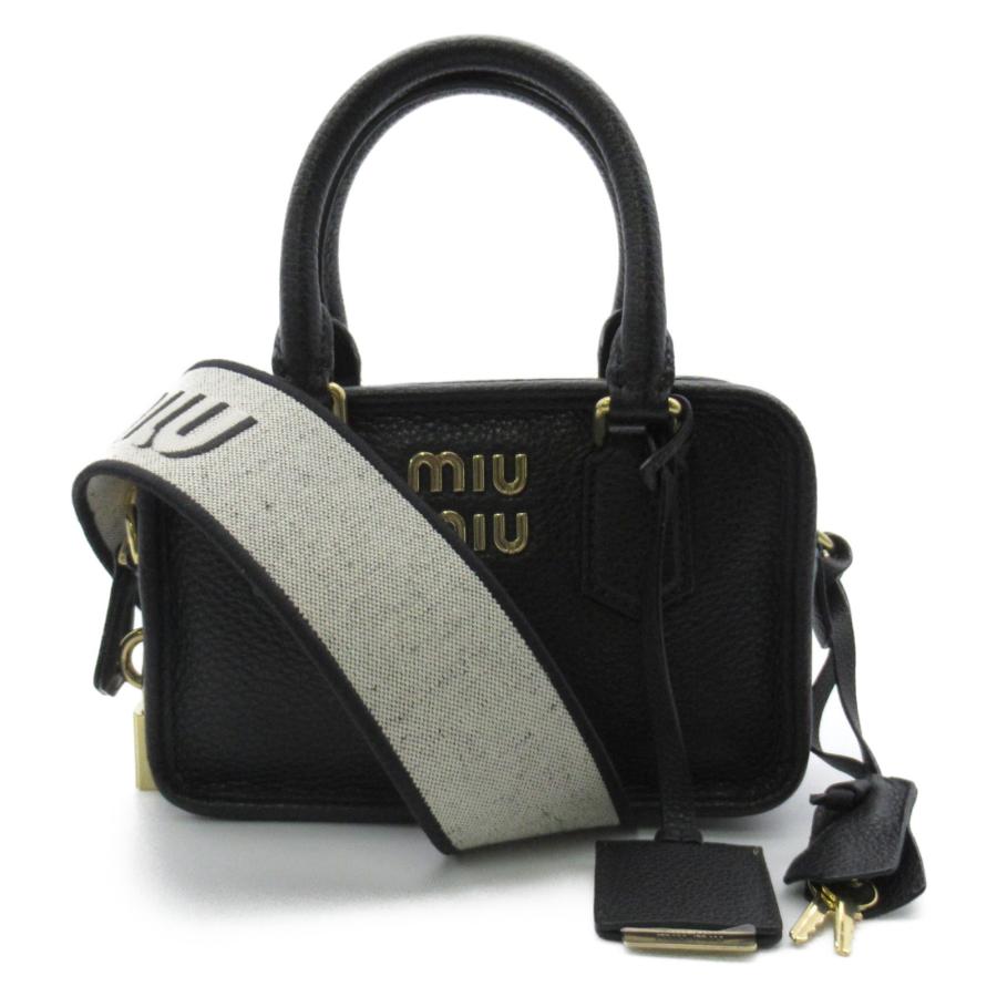 Miu ミュウ ショルダーバッグ ブラック系 レザー レディース Miu ミュウ ショルダーバッグ ブラック系 レザー レディース