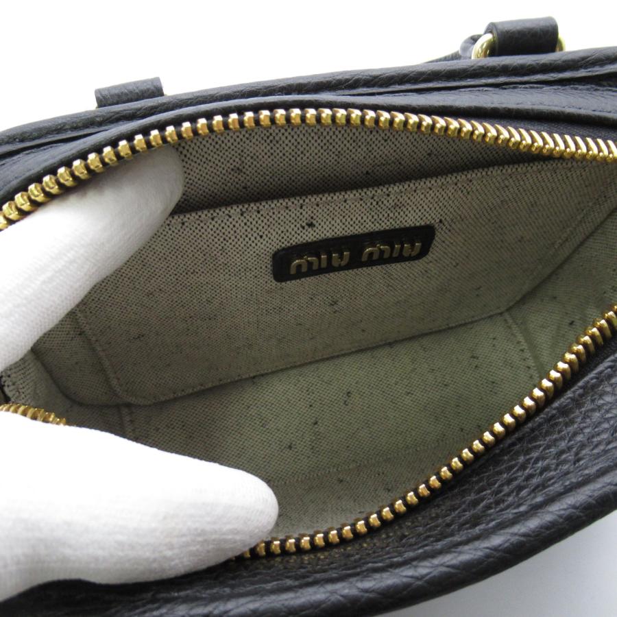 Miu ミュウ ショルダーバッグ ブラック系 レザー レディース Miu ミュウ ショルダーバッグ ブラック系 レザー レディース