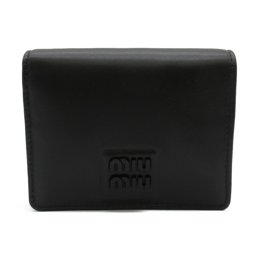 Miu Miu ミュウ ミュウ 二つ折り財布 二つ折り財布 ブラック系 レザー 