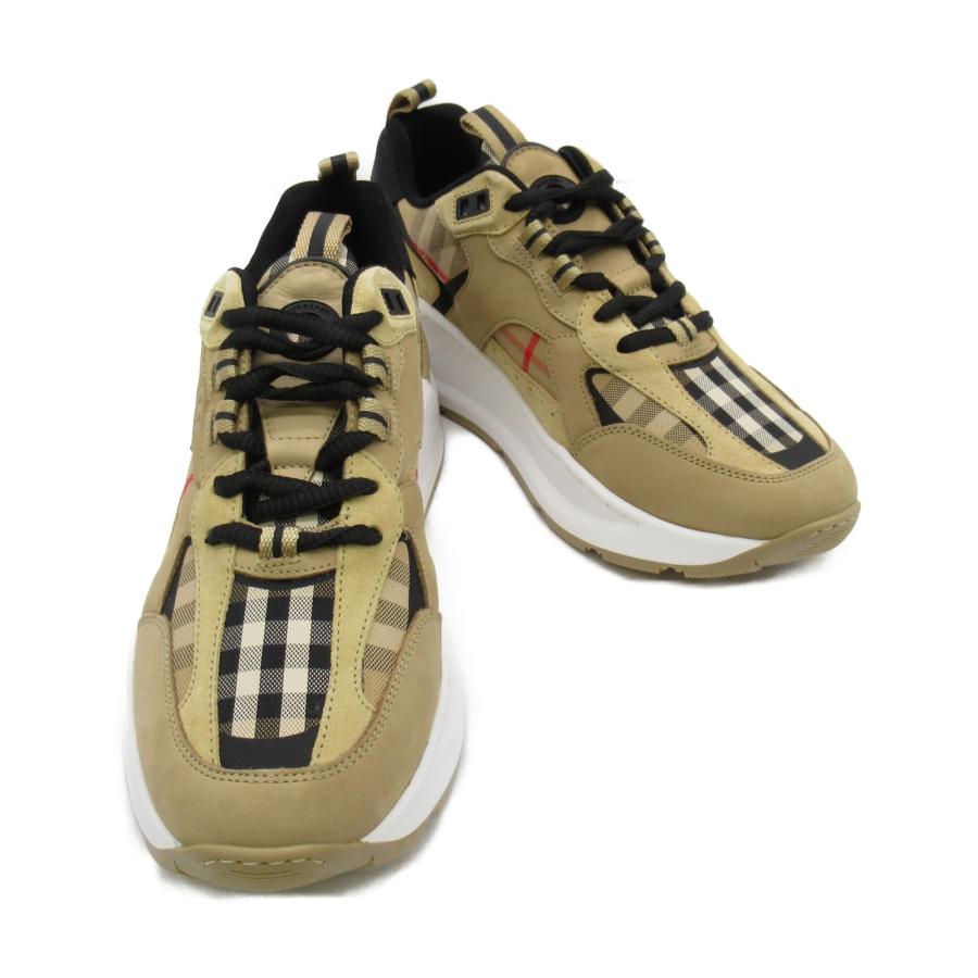 BURBERRY バーバリー スニーカー ベージュ系 コットン レザー 