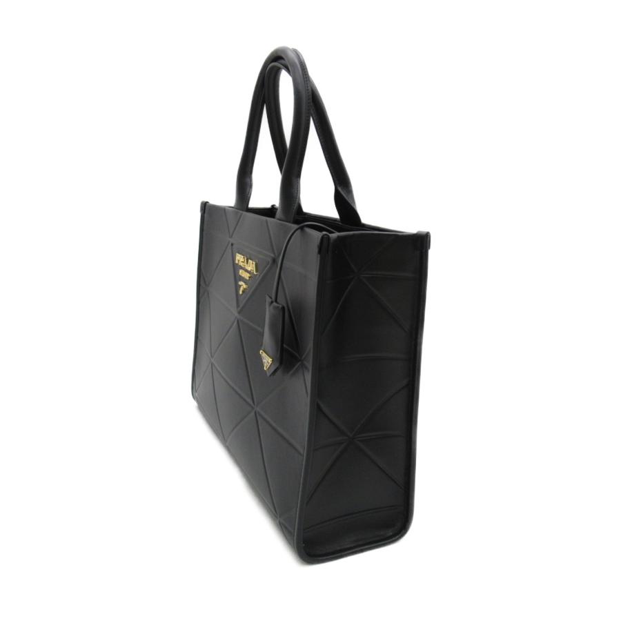 PRADA プラダ シンボル トップステッチ レザー ミディアムバッグ PRADA プラダ シンボル トップステッチ レザー ミディアムバッグ
