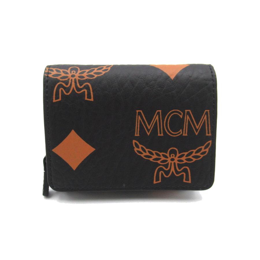 未使用　希少　MCM エムシーエム　レザー三つ折り財布　コニャック MCM エムシーエム 三つ折り長財布 コニャック ヴィセトス PVC