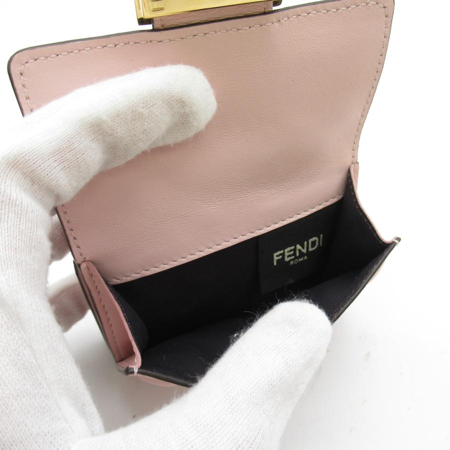 FENDI フェンディ 三つ折り財布 ピンク系 レザー レディース FENDI フェンディ 三つ折り財布 ピンク系 レザー レディース