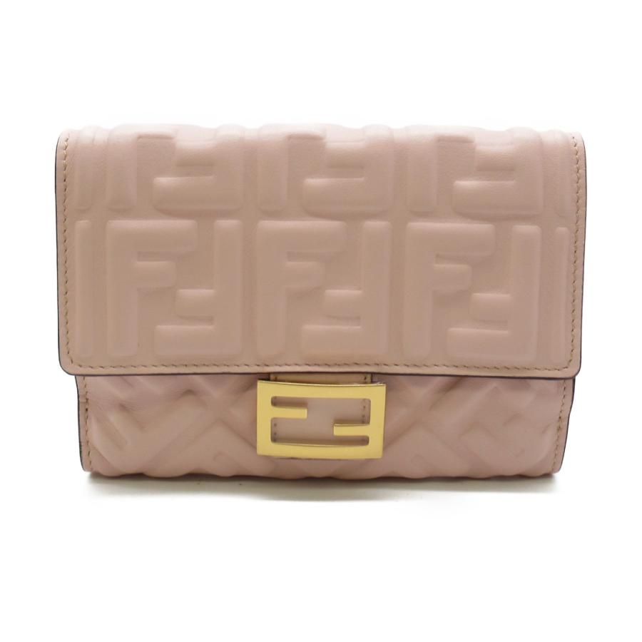 FENDI フェンディ 二つ折り財布 二つ折り財布 ピンク系 レザー 