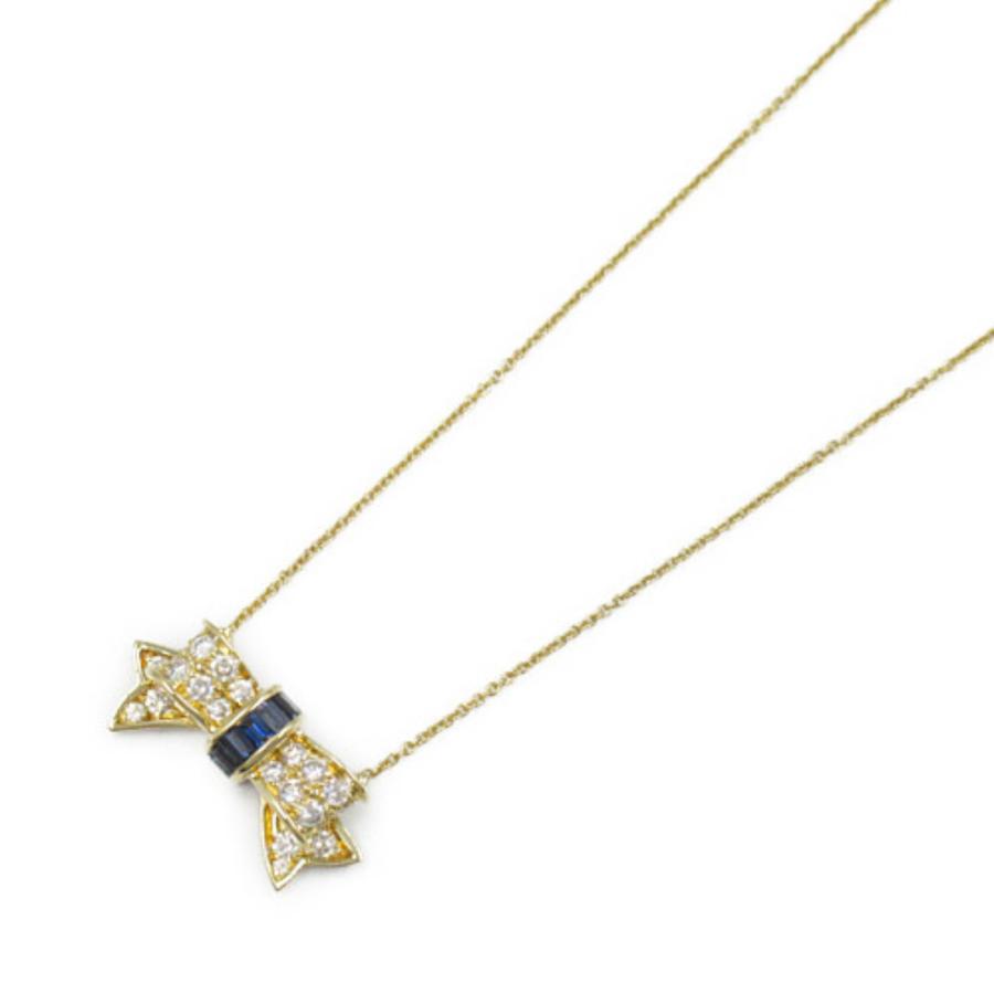TIFFANY&Co. ティファニー リボン サファイア ダイヤ ネックレス 