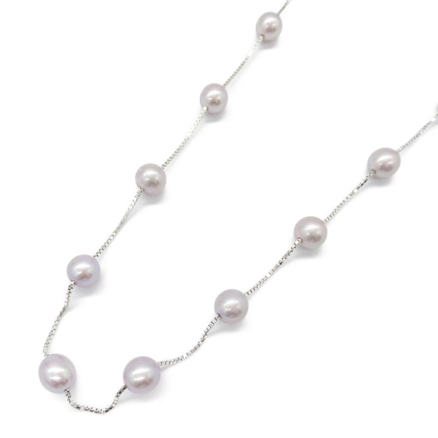 タサキ ステーション パール ネックレス ブランドオフ TASAKI K18WG 