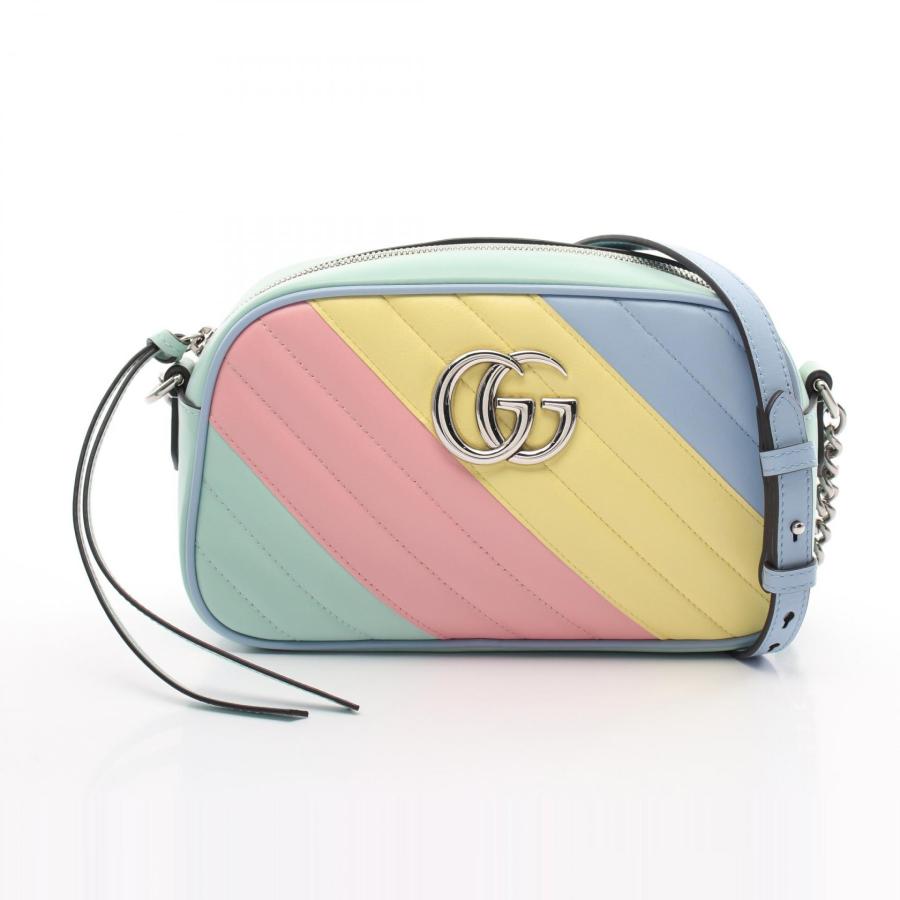 GUCCI グッチ GGマーモント ブランドオフ レザー ショルダーバッグ 