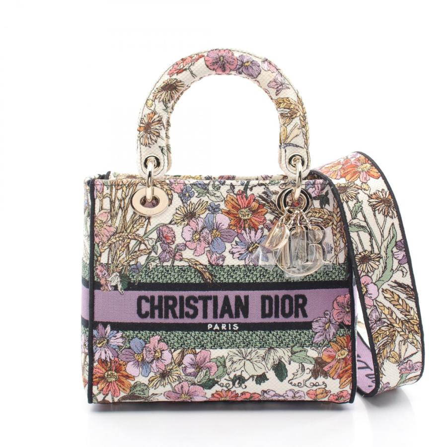 ディオール LADY D-LITE ミディアム ブランドオフ Dior キャンバス 